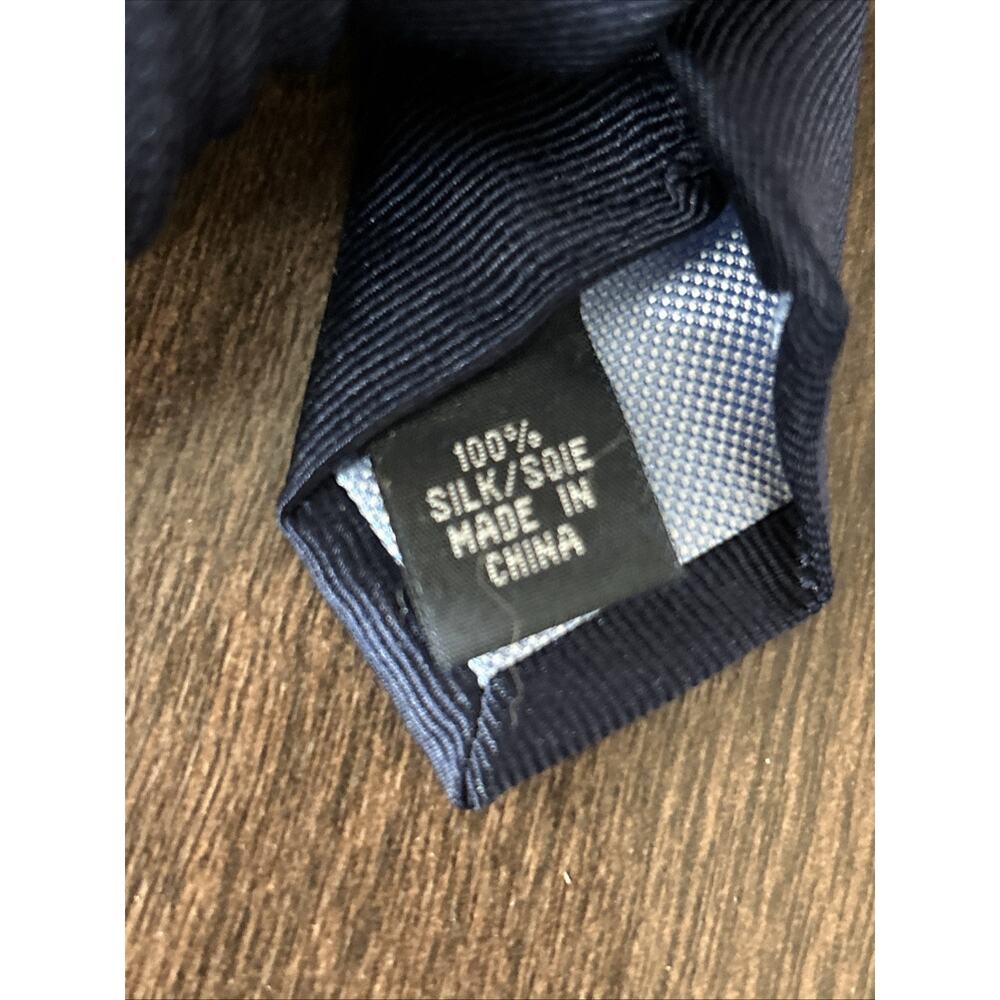 TOMMY HILFIGER STRIPED REPP TIE BLUE ORANGE MENS NECKTIE 100% SILK - Picture 5 of 9